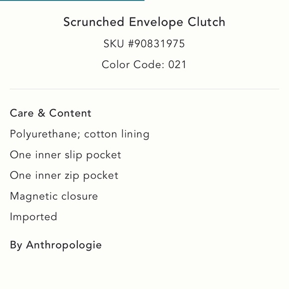NWT new Anthropologie scrunched envelope clutch faux leather crossbody brown bag - Picture 4 of 17